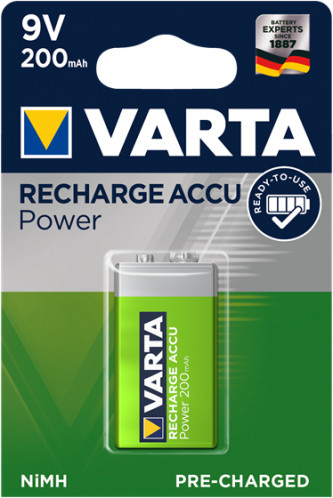 1 Varta Rechargeable Accu E Ready2Use NiMH 9V-Block 200 mAh 486976-32