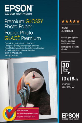 Epson Premium Glossy Photo Paper 13x18 cm, 30 feuilles, 255 g 200557-32