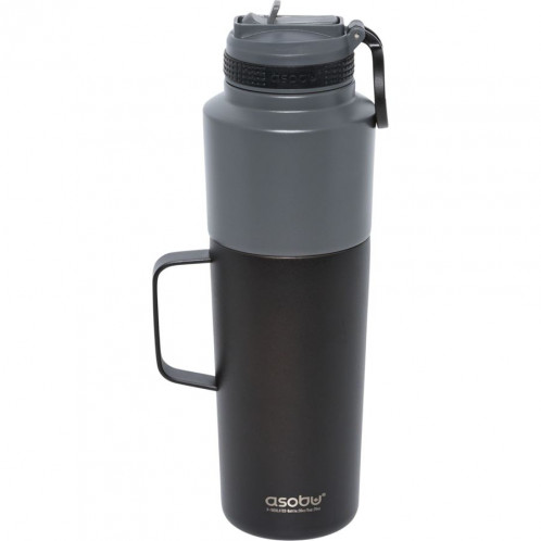 Asobu Twin Pack Bottle avec Mug noir, 0.9 L + 0.6 L 766439-32