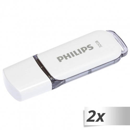 Philips USB 2.0 32GB Snow Edition gris Lot de 2 512850-35
