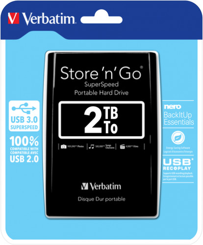 Verbatim Store n Go 2,5 2TB USB 3.0 noir 53177 857472-37