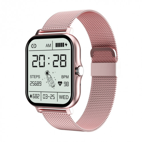GT20 1.69 pouces TFT Screen Smart Watch Smart Watch, Contrôle de la musique Support / Bluetooth Call / Surveillance de la fréquence cardiaque / Surveillance de la pression artérielle, Style: Sangle d'acier (rose) SH302A1746-38