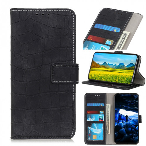 Texture de crocodile Table à bascule horizontale avec porte-cartes et portefeuille pour iPhone 13 Pro (Noir) SH603A708-37
