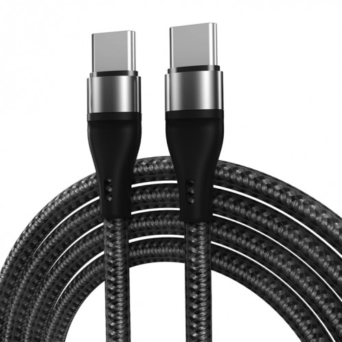 PD 60W USB-C / TYPE-C à USB-C / Type-C Chargement rapide du câble de données tressé de nylon, Durée du câble: 1m (noir) SH601A1902-38
