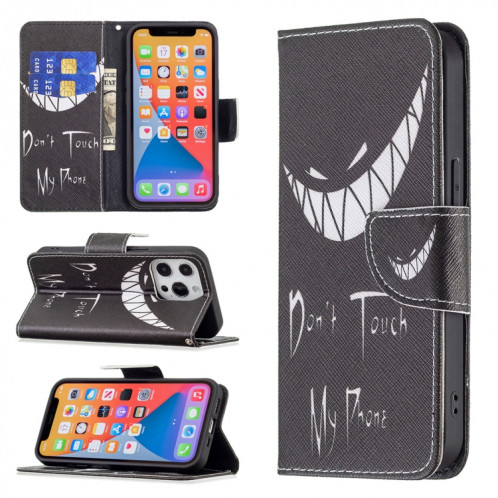Motif de dessin coloré Horizontal Flip Cuir Case avec porte-cartes et portefeuille pour iPhone 13 Mini (Smirk) SH401D898-37
