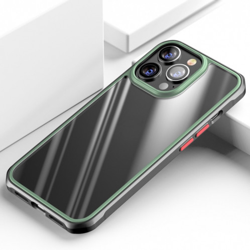 Belle couleur TPU + Clear Clear PC Case à quatre angles All-Inclusive pour iPhone 13 PRO (Vert) SH503B507-38
