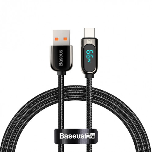 BASEUS CASX020001 66W USB à USB-C / Type-C Données numériques Câble de chargement rapide, Longueur du câble: 1M (Noir) SB501A859-37