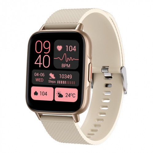 FW02 1,7 pouces écran carré bracelet en silicone montre de santé intelligente prend en charge la fréquence cardiaque, la surveillance de l'oxygène sanguin (or) SH201B516-37