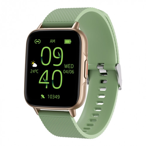 FW02 1,7 pouces écran carré bracelet en silicone montre de santé intelligente prend en charge la fréquence cardiaque, la surveillance de l'oxygène sanguin (vert) SH201C871-37