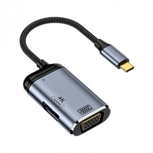 Y001 Câble adaptateur audio USB-C/Type-C vers VGA+HDMI+USB-C/Type-C 3 en 1 SH8917196-37