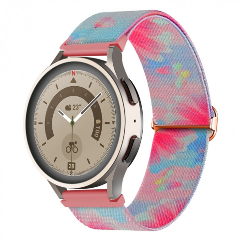 Pour Coros Pace 2 / Coros Apex 42mm 20mm Bracelet de montre à boucle tissée en nylon coloré peint (fleur papillon) SH101B872-37