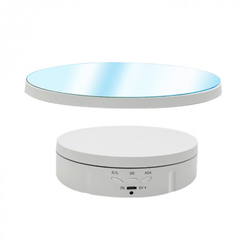 Présentoir rotatif électrique miroir de 22cm, accessoires de tournage vidéo en direct, plateau tournant, Version régulière (blanc) SH201B303-35