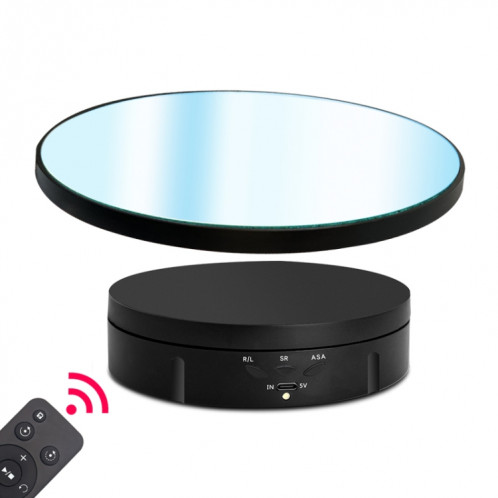 Présentoir rotatif électrique miroir de 22cm, accessoires de tournage vidéo en direct, plateau tournant avec télécommande (noir) SH202A128-35