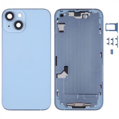 Coque arrière de batterie pour iPhone 14 avec cadre central/touches latérales (bleu) SH95LL1714-36