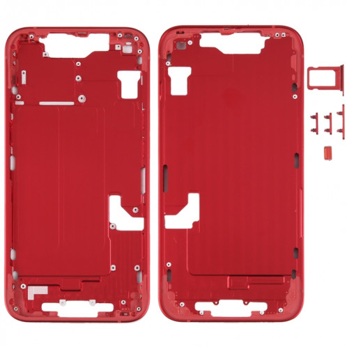 Pour iPhone 14 Cadre central avec touches latérales (Rouge) SH096R1425-36