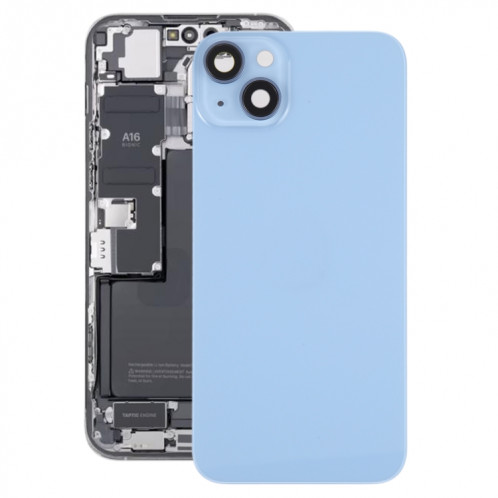 Coque arrière de batterie en verre avec support pour iPhone 14 (bleu) SH11LL626-36