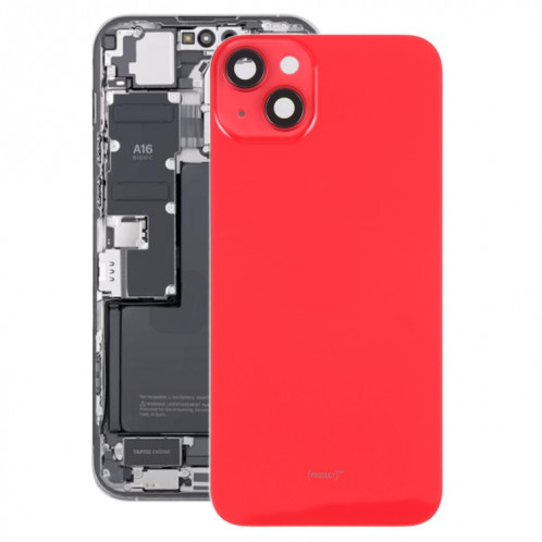 Coque arrière de batterie en verre avec support pour iPhone 14 Plus (rouge) SH12RL687-36