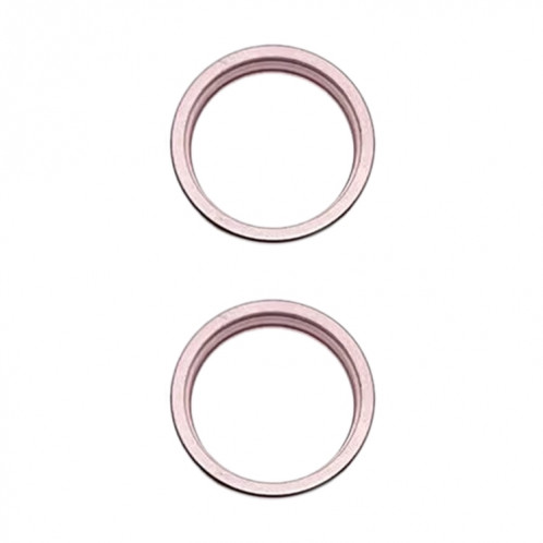 Pour iPhone 15/15 Plus 2 pièces/ensemble lentille en verre de caméra arrière anneau de protection extérieur en métal (rose) SH078F1352-32