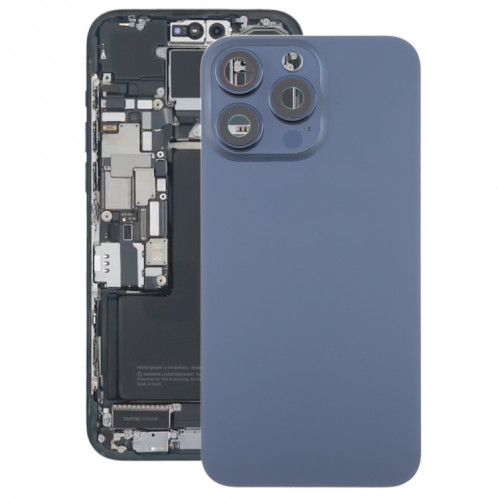 Pour iPhone 15 Pro Couvercle arrière de la batterie en verre avec couvercle d'objectif d'appareil photo (bleu) SH86LL940-37