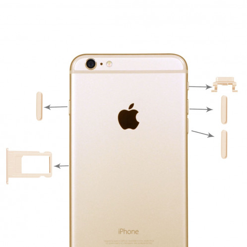 iPartsBuy 4 en 1 pour iPhone 6 Plus (plateau de carte + touche de contrôle du volume + bouton d'alimentation + touche de vibreur interrupteur muet) (or) SI812J465-33