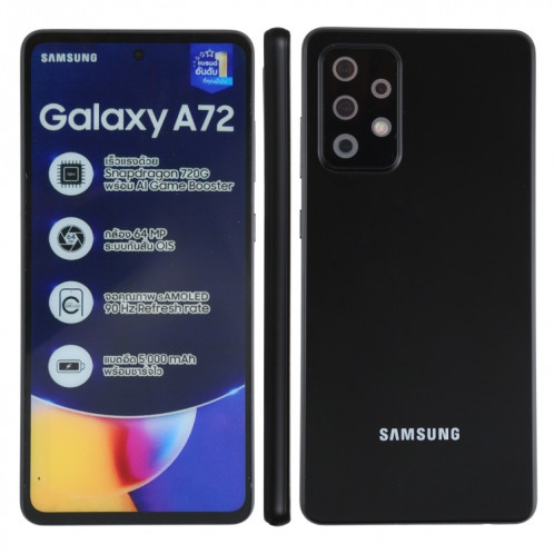 Modèle d'affichage factice d'écran non fonctionnel à l'écran couleur pour Samsung Galaxy A72 5G (Noir) SH713B979-37