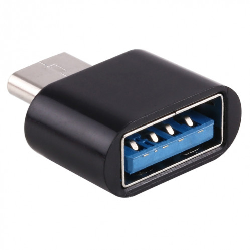 Homme en plastique USB-C / Type-C à USB 2.0 Adaptateur de chargement de données de transmission de données OTG (noir) SH587B793-37