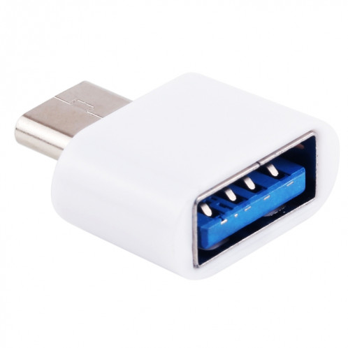 Homme en plastique USB-C / Type-C mâle à USB 2.0 Adaptateur de chargement de transmission de données OTG (blanc) SH587W1948-37