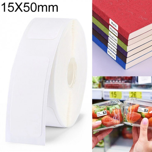Papier d'impression d'étiquettes thermiques autocollantes L11, taille: 15x50mm SH205C1185-36