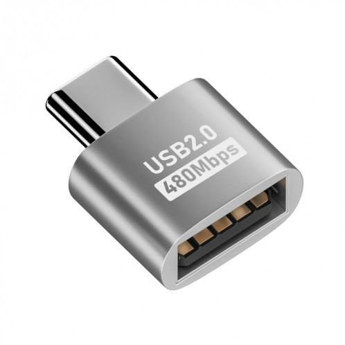 Adaptateur USB 2.0 femelle vers type-C mâle (argent) SH922S955-34