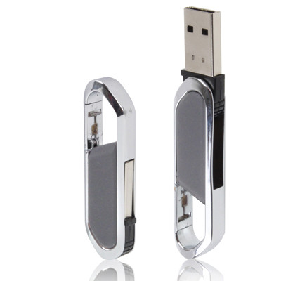 Disque Flash USB 2.0 de style Keychains métallique de 8 Go (Gris) S893GC1866-32