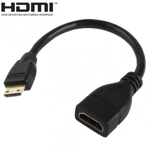 Câble HDMI mini-mâle vers HDMI 19 broches femelle de 17 cm (noir) SH00161369-33