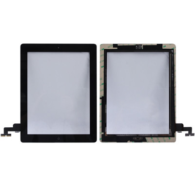 Panneau tactile (bouton du contrôleur + bouton de la touche d'accueil, câble flexible à membrane PCB + adhésif d'installation de l'écran tactile) pour iPad 2 / A1395 / A1396 / A1397 (noir) SH758B755-35