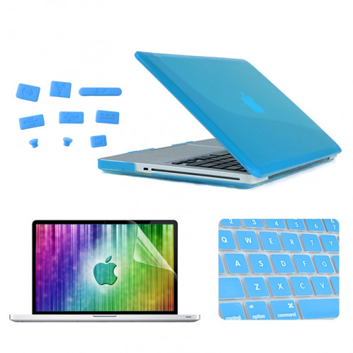 ENKAY pour MacBook Pro 13.3 pouces (US Version) / A1278 4 en 1 Crystal Hard Shell Housse de protection en plastique avec Protecteur d'écran & Clavier Guard & bouchons anti-poussière (Bleu) SE304L870-38