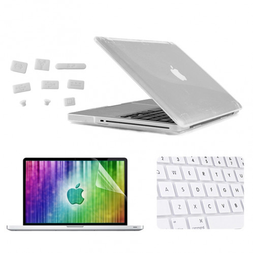 ENKAY pour MacBook Pro 13,3 pouces (US Version) / A1278 4 en 1 Crystal Hard Shell Housse de protection en plastique avec Protecteur d'écran & Clavier Guard & bouchons anti-poussière (Blanc) SE304W870-38