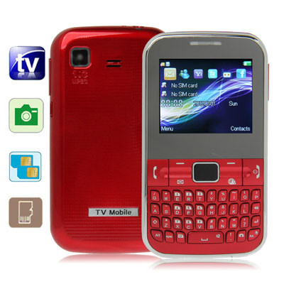 C3222 Mobile Phone, Network: 2G, Analog TV (PAL/NTSC), QWERTY Keyboard, Bluetooth FM, Dual SIM, Dual Band(Red) SH344R992-39