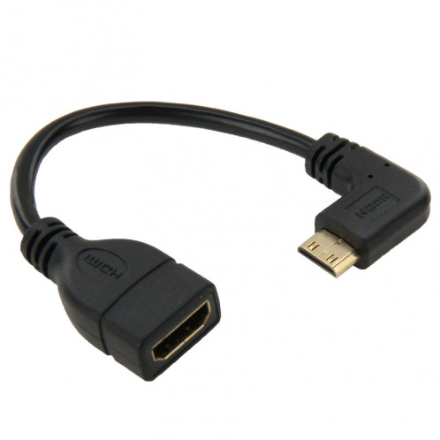 Mâle de mini HDMI plaqué par or de 16cm au câble femelle de Pin de HDMI 19, angle droit de 90 degrés SH32111703-34