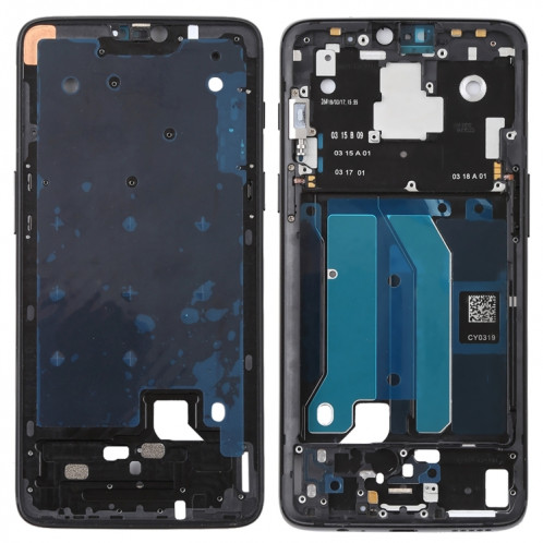 Pour OnePlus 6 Front Housing LCD Frame Bezel Plate avec touches latérales (Jet Black) SH47JB740-36