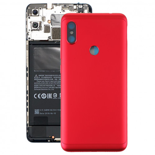 Coque arrière de batterie avec touches latérales pour Xiaomi Redmi Note 6 Pro (Rouge) SH32RL881-36