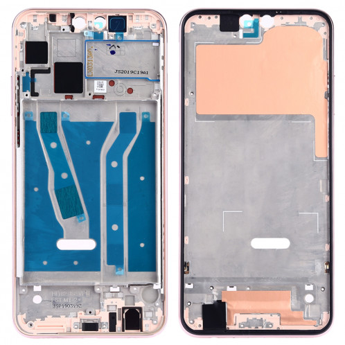 Plaque de cadre avant pour boîtier LCD avec touches latérales pour Huawei Y9 (2019) (rose) SH615F1033-36