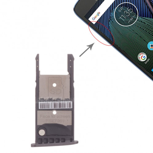 Plateau pour carte SIM + plateau pour carte Micro SD pour Motorola Moto G5 Plus (Noir) SH080B1098-34