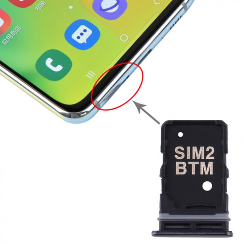 Pour Samsung Galaxy A80 Plateau de carte SIM + Plateau de carte SIM (Noir) SH509B153-34