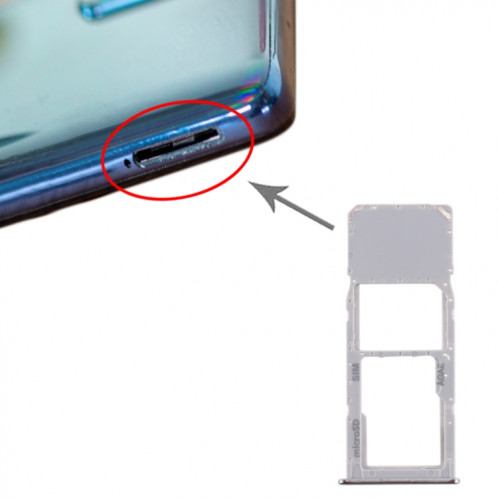 Pour Samsung Galaxy A71 / A715 Plateau de carte SIM + Plateau de carte Micro SD (Argent) SH709S1500-34