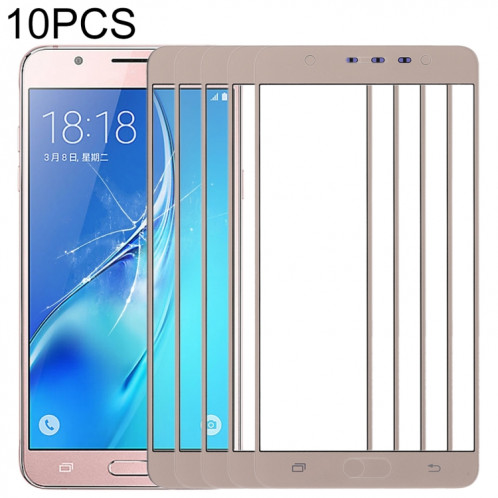 Pour Samsung Galaxy J7 Max 10pcs Lentille en verre extérieure de l'écran avant (or) SH45JL962-36