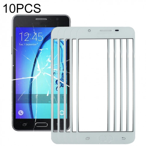 Pour Samsung Galaxy On5 / G550 10pcs Lentille en verre extérieure de l'écran avant (Blanc) SH57WL1264-36