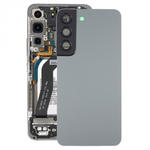 Coque arrière de batterie pour Samsung Galaxy S22 5G SM-S901B avec cache d'objectif d'appareil photo (gris) SH03HL1468-36