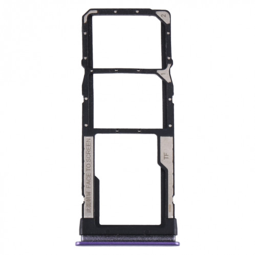 Plateau de carte SIM + plateau de carte SIM + plateau de carte Micro SD pour Xiaomi Redmi Note 9 5G / RedMI Note 9T M2007J22G M2007J22C (Violet) SH515P7-34