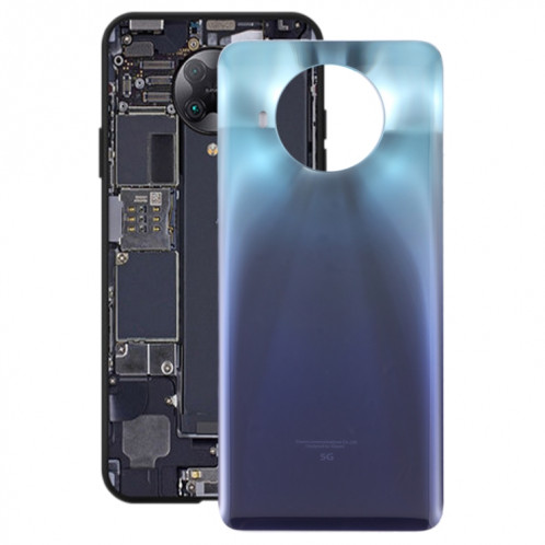 Coque arrière de batterie en verre pour Xiaomi Redmi Note 9 Pro 5G/Mi 10T Lite 5G (Bleu) SH55LL1677-36