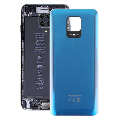 Pour Xiaomi Redmi Note 9 Pro Max Couvercle arrière de la batterie en verre OEM (Bleu) SH78LL459-36