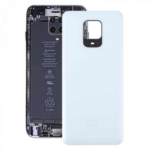 Pour Xiaomi Redmi Note 9 Pro Max Couvercle arrière de la batterie en verre OEM (Blanc) SH78WL658-30