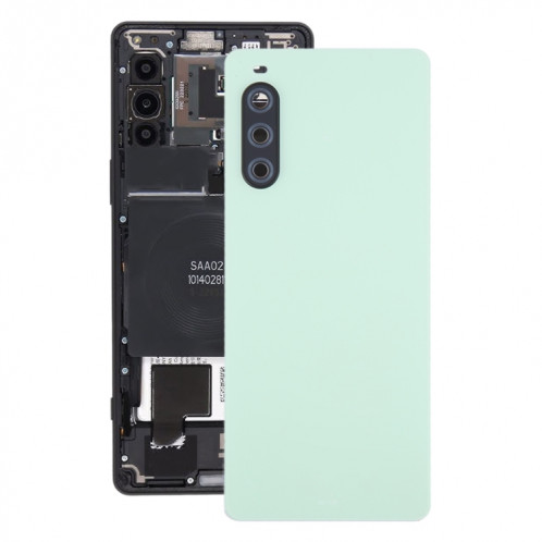 Pour Sony Xperia 10 V Couvercle arrière de la batterie d'origine avec couvercle d'objectif d'appareil photo (vert) SH10GL583-37